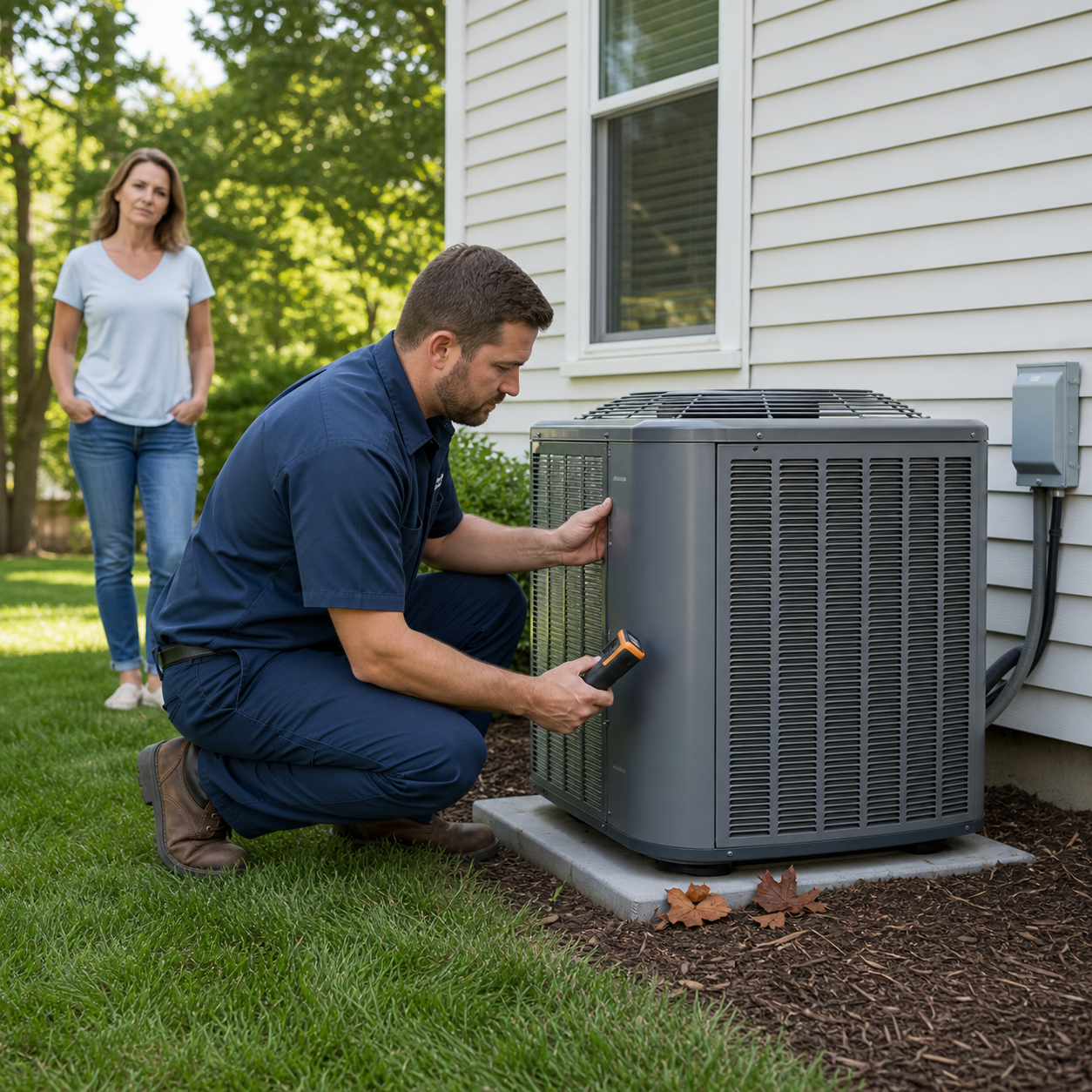 tech working on an AC unit